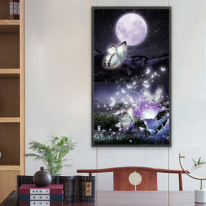 Moonlight Butterfly - Full Round Drill Diamond Painting 40*70CM