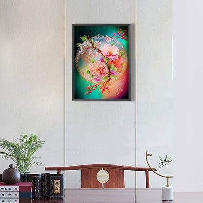 Beautiful Peach Blossom - Full Round Drill Diamond Painting 30*40CM