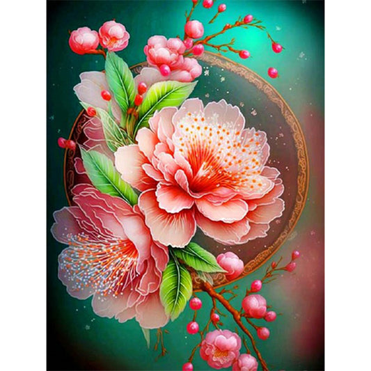 Beautiful Peach Blossom - Full Round Drill Diamond Painting 30*40CM