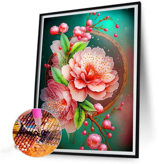 Beautiful Peach Blossom - Full Round Drill Diamond Painting 30*40CM
