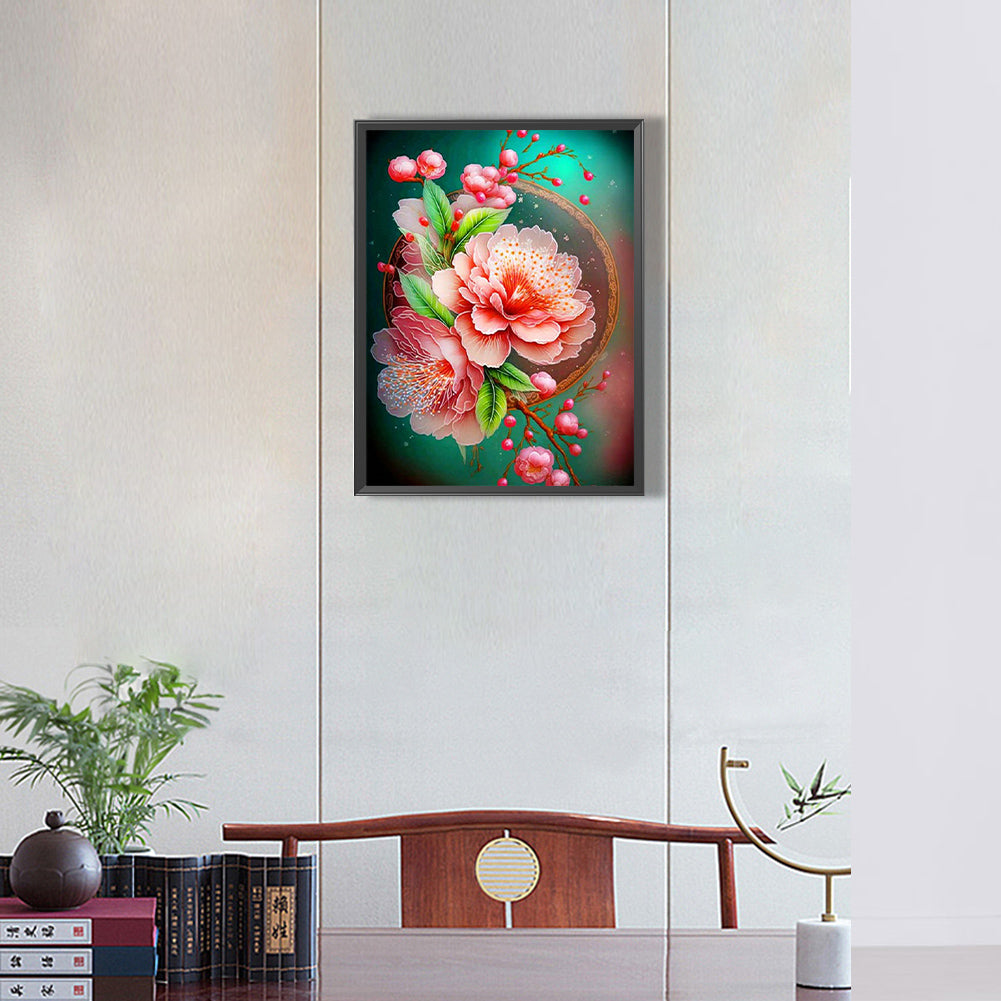 Beautiful Peach Blossom - Full Round Drill Diamond Painting 30*40CM