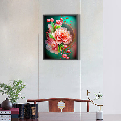 Beautiful Peach Blossom - Full Round Drill Diamond Painting 30*40CM