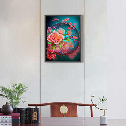 Beautiful Peach Blossom - Full Round Drill Diamond Painting 30*40CM