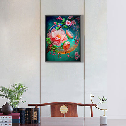 Beautiful Peach Blossom - Full Round Drill Diamond Painting 30*40CM