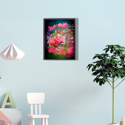 Beautiful Peach Blossom - Full Round Drill Diamond Painting 30*40CM