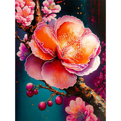 Beautiful Peach Blossom - Full Round Drill Diamond Painting 30*40CM