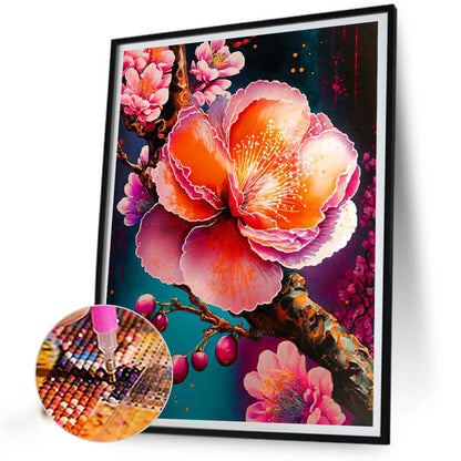 Beautiful Peach Blossom - Full Round Drill Diamond Painting 30*40CM