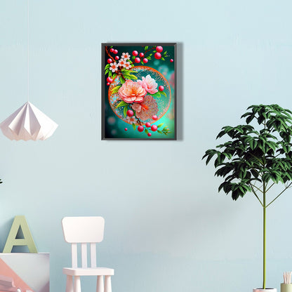 Beautiful Peach Blossom - Full Round Drill Diamond Painting 30*40CM