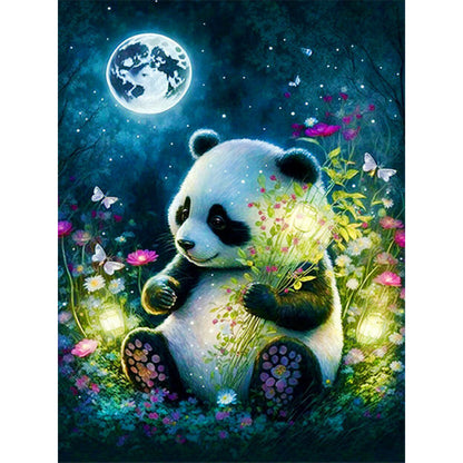 Moonlight Panda - Full Round Drill Diamond Painting 30*40CM