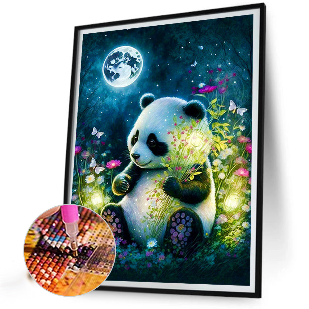 Moonlight Panda - Full Round Drill Diamond Painting 30*40CM