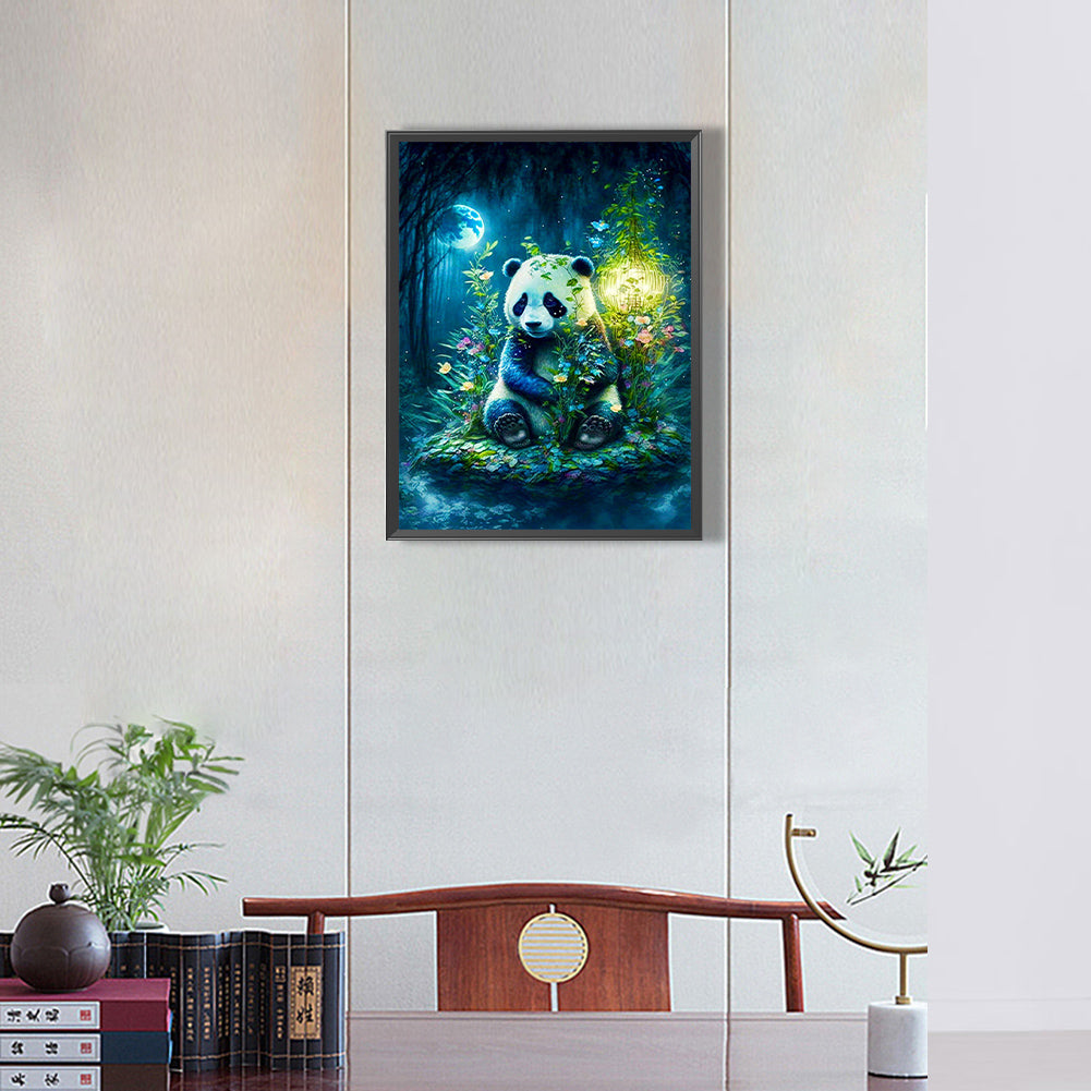 Moonlight Panda - Full Round Drill Diamond Painting 30*40CM