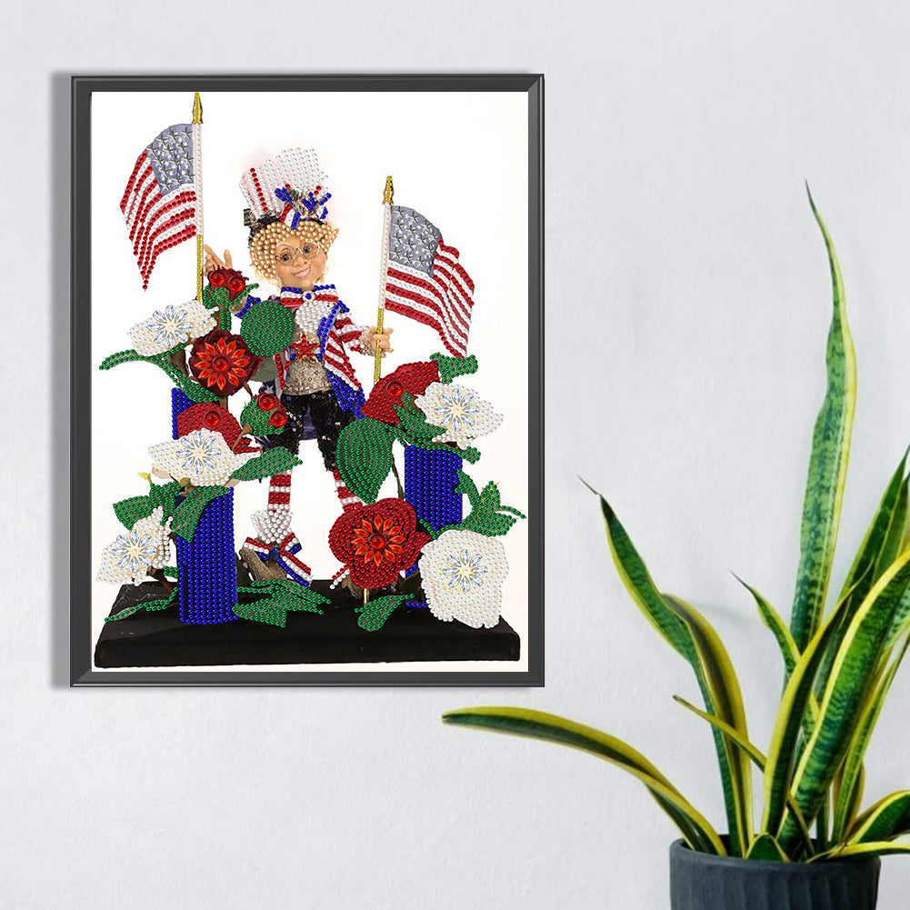 Independence Day Elf - Special Shaped Drill Diamond Painting 30*40CM
