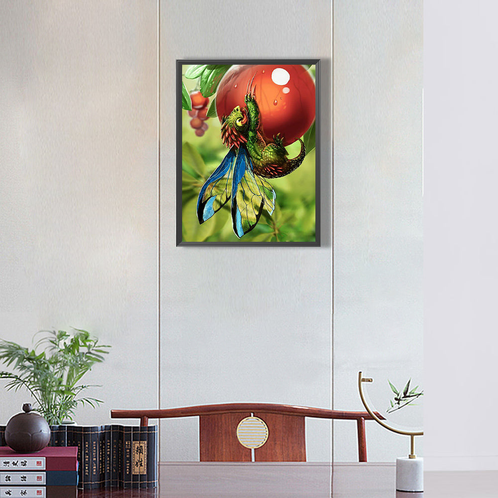 Flying Dragon On Fruit - Full Round Drill Diamond Painting 30*40CM