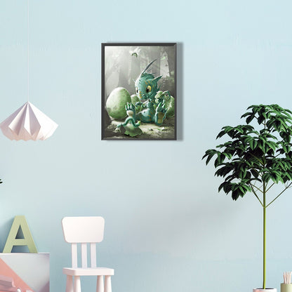 Small Dinosaur - Full Round Drill Diamond Painting 30*40CM