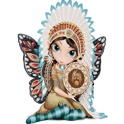 Native American Girl - Special Shaped Drill Diamond Painting 30*40CM