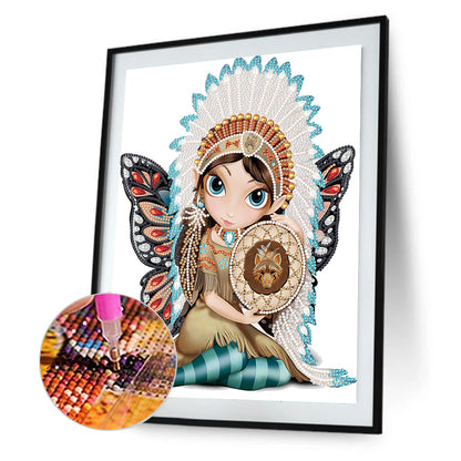 Native American Girl - Special Shaped Drill Diamond Painting 30*40CM