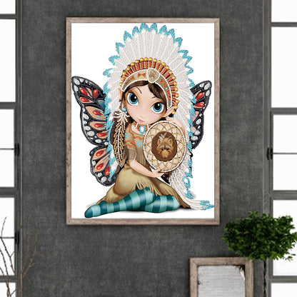 Native American Girl - Special Shaped Drill Diamond Painting 30*40CM