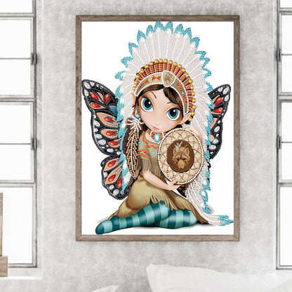 Native American Girl - Special Shaped Drill Diamond Painting 30*40CM