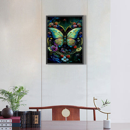 Flowers And Butterflies - Full Round Drill Diamond Painting 30*40CM