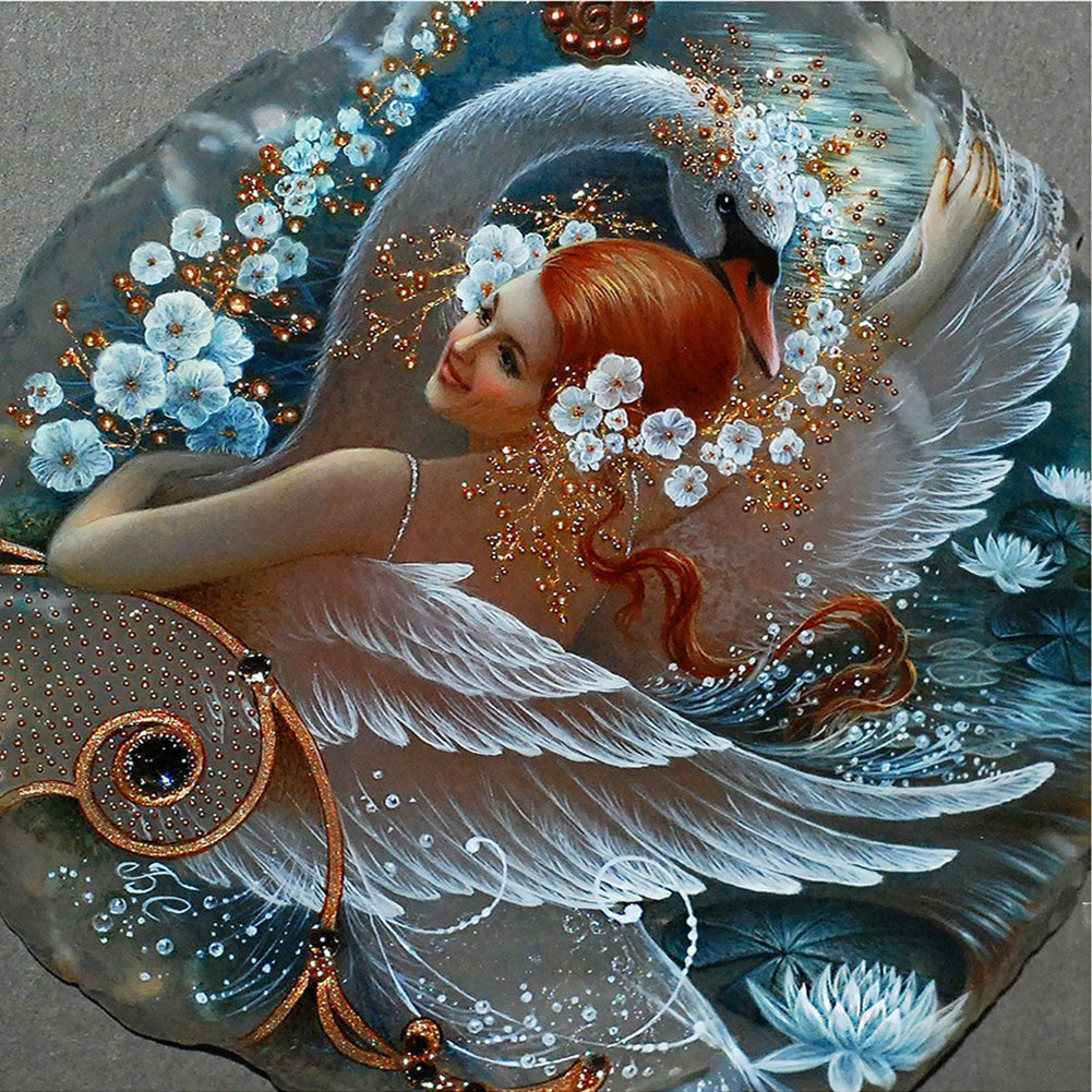 Swan Girl - Full Round Drill Diamond Painting 50*50CM