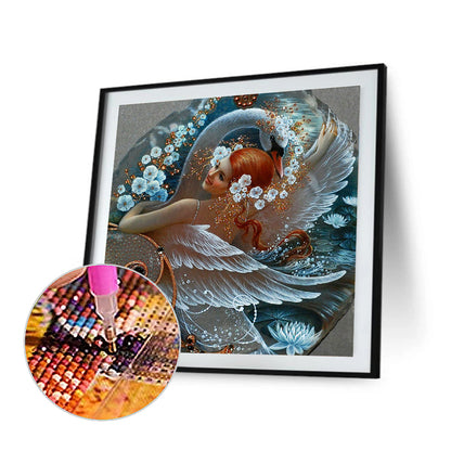 Swan Girl - Full Round Drill Diamond Painting 50*50CM