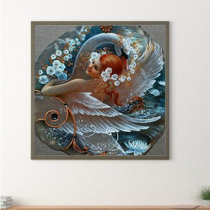 Swan Girl - Full Round Drill Diamond Painting 50*50CM