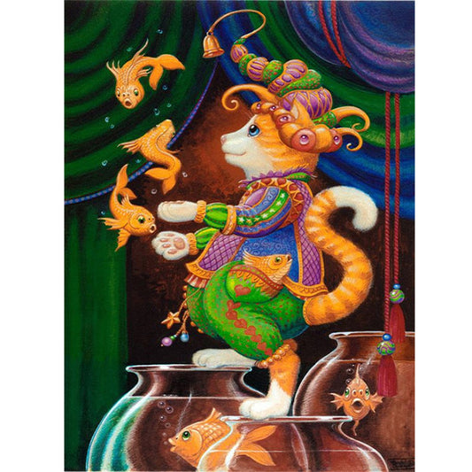 Acrobatic Kitten - Full Square Drill Diamond Painting 30*40CM