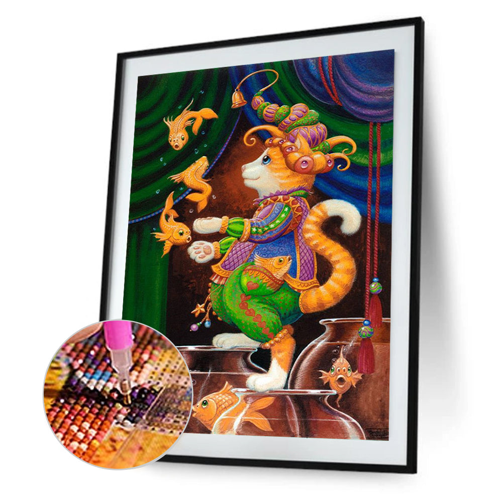 Acrobatic Kitten - Full Square Drill Diamond Painting 30*40CM