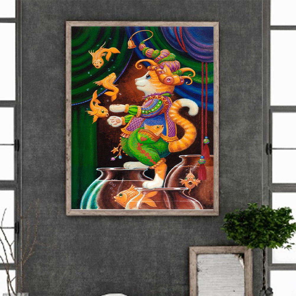 Acrobatic Kitten - Full Square Drill Diamond Painting 30*40CM