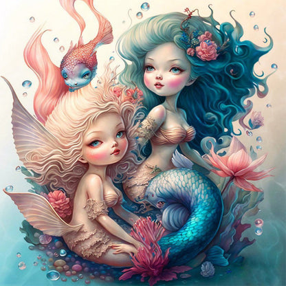Mermaid Sisters - Full Square Drill Diamond Painting 40*40CM