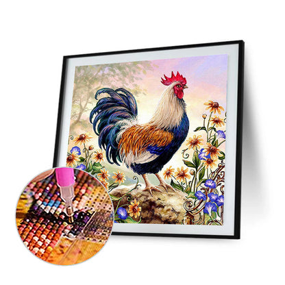 Rooster Flower Series - Full Square Drill Diamond Painting 50*50CM