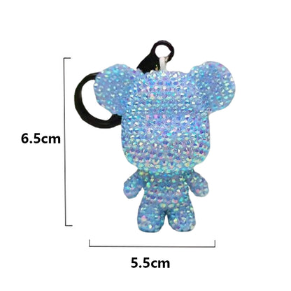 DIY Diamond Art Keychains 2.17x2.56Inch Cartoon Bear Gem Keychains for Women Bag