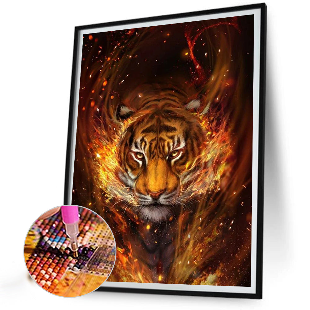 Ferocious Tiger - Full Round Drill Diamond Painting 30*40CM