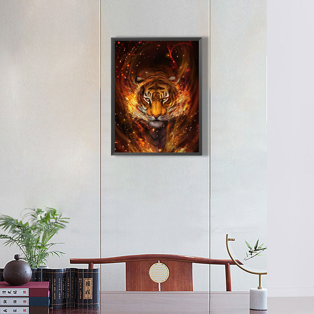 Ferocious Tiger - Full Round Drill Diamond Painting 30*40CM