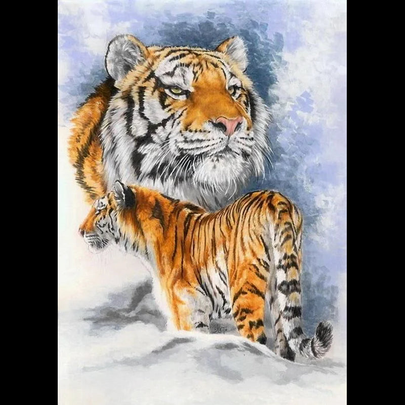 Ferocious Tiger - Full Round Drill Diamond Painting 30*40CM