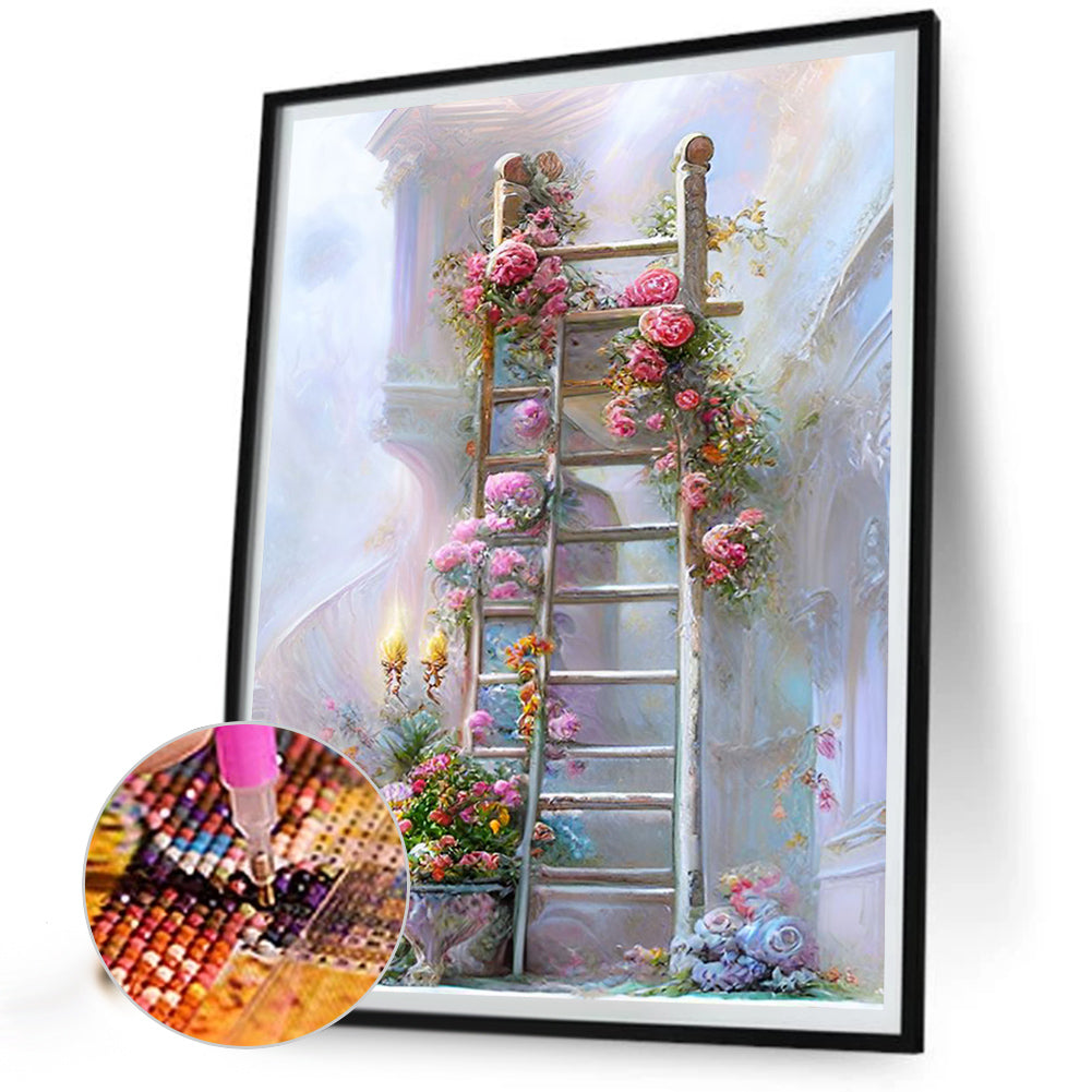 Attic Ladder - Full Round Drill Diamond Painting 30*40CM