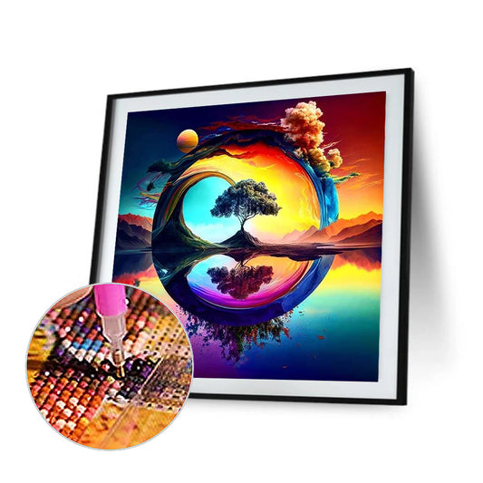Rainbow On Water - Full Round Drill Diamond Painting 30*30CM