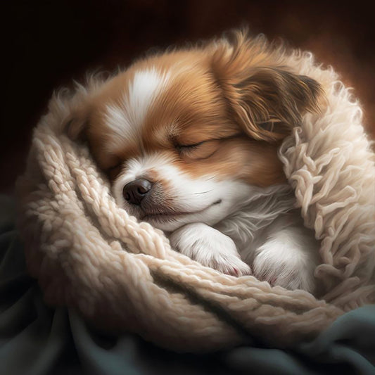 Sleepy Dog - Full Round Drill Diamond Painting 30*30CM