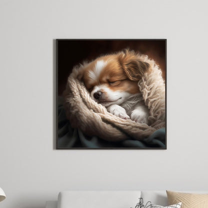 Sleepy Dog - Full Round Drill Diamond Painting 30*30CM
