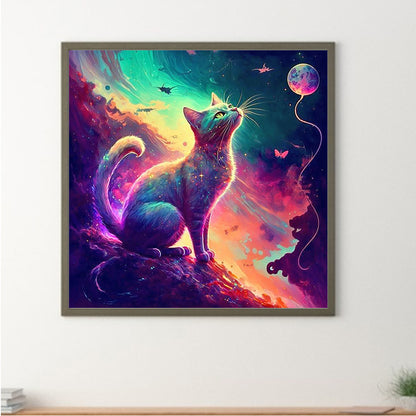 A Kitten Addicted To Thinking - Full Round Drill Diamond Painting 30*30CM