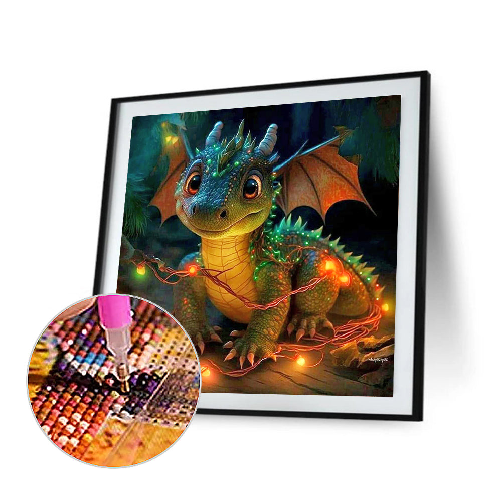 Small Dinosaur - Full Round Drill Diamond Painting 30*30CM