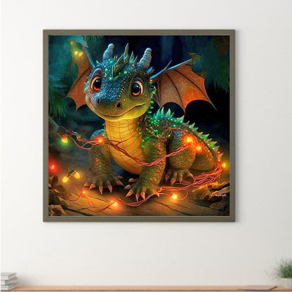 Small Dinosaur - Full Round Drill Diamond Painting 30*30CM