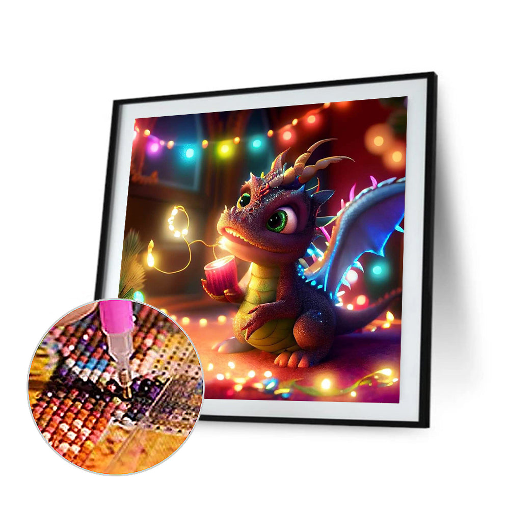 Little Dinosaurs Toasting To Each Other - Full Round Drill Diamond Painting 30*30CM