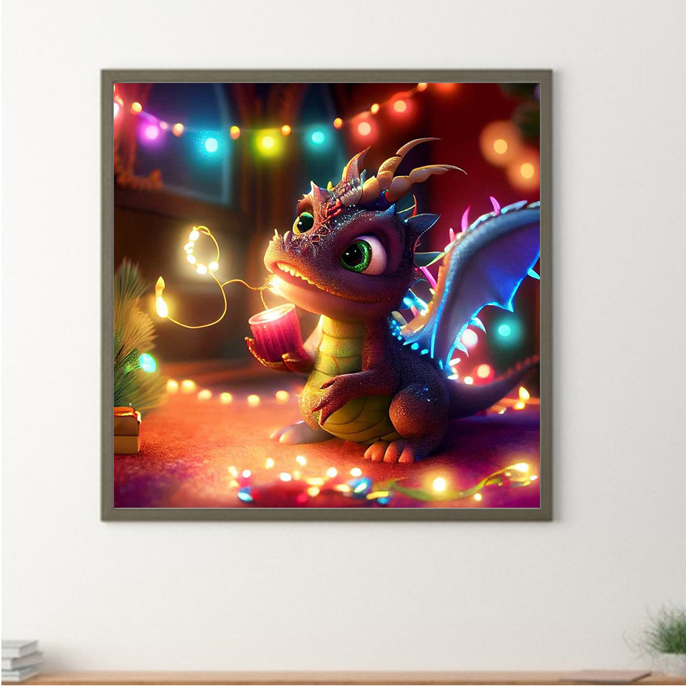 Little Dinosaurs Toasting To Each Other - Full Round Drill Diamond Painting 30*30CM