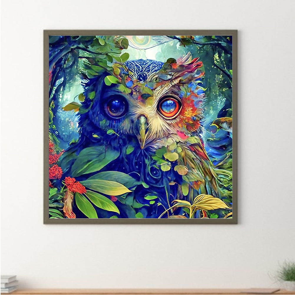 Gentleman'S Owl - Full Round Drill Diamond Painting 30*30CM