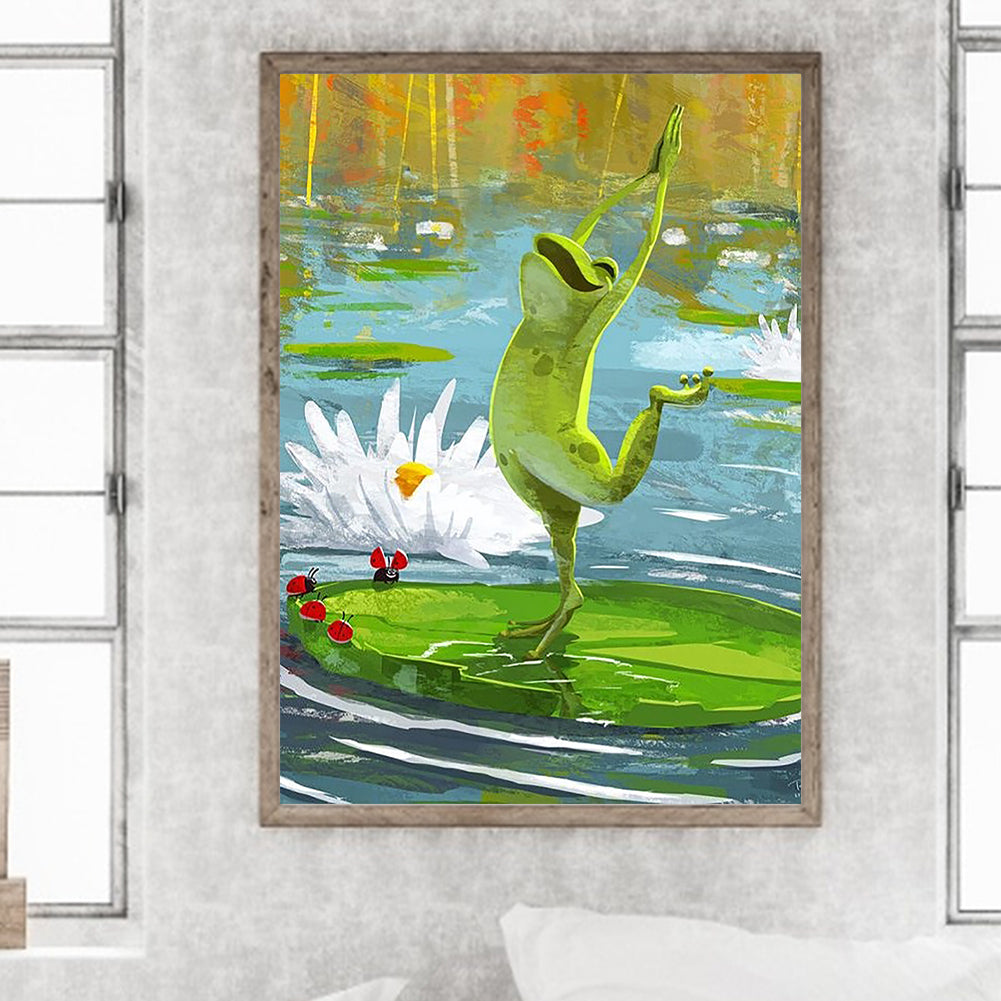 Frog Dancing In The Pool - Full Round Drill Diamond Painting 30*40CM