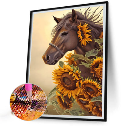 Sunflower Horse - Full Round Drill Diamond Painting 30*40CM