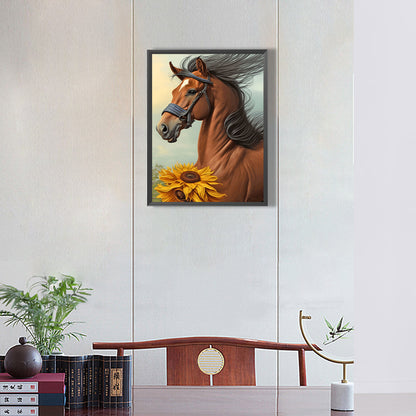 Sunflower Horse - Full Round Drill Diamond Painting 30*40CM