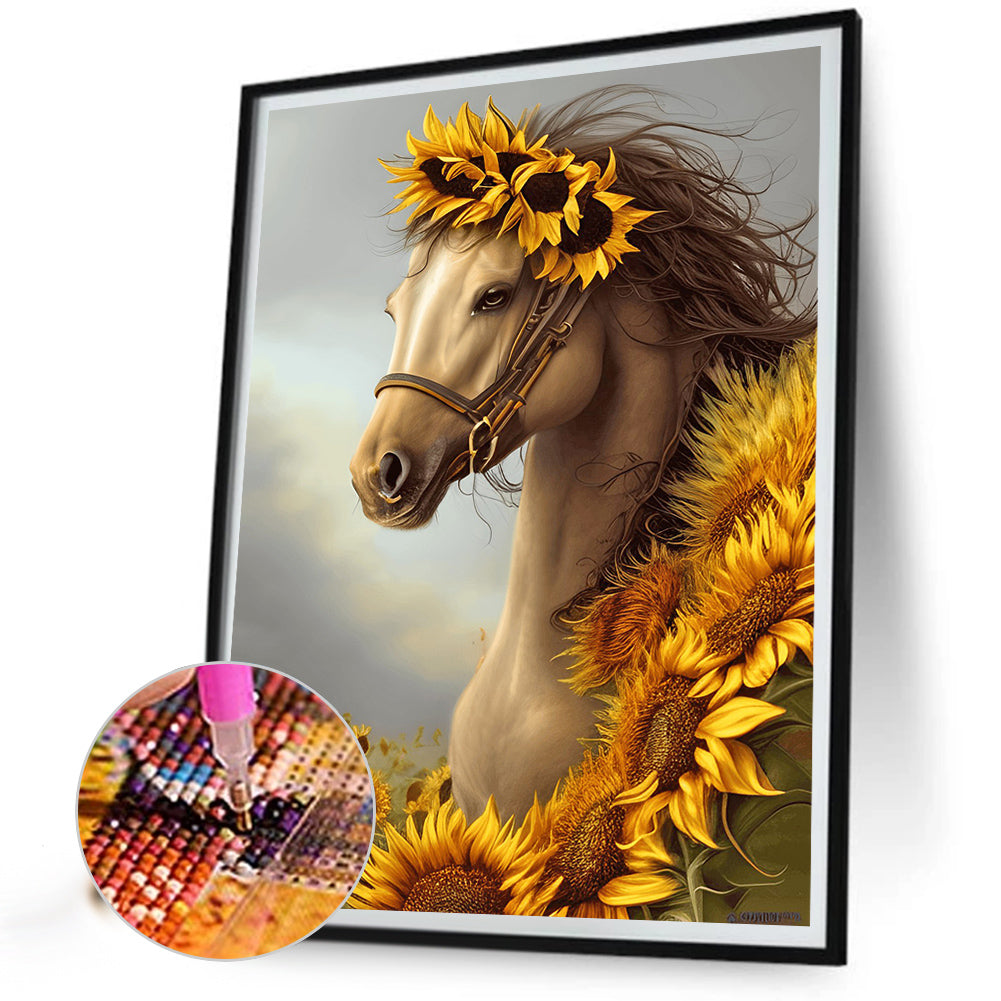 Sunflower Horse - Full Round Drill Diamond Painting 30*40CM