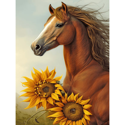 Sunflower Horse - Full Round Drill Diamond Painting 30*40CM